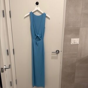 Bec & Bridge Blue Halter Sheath Midi Dress